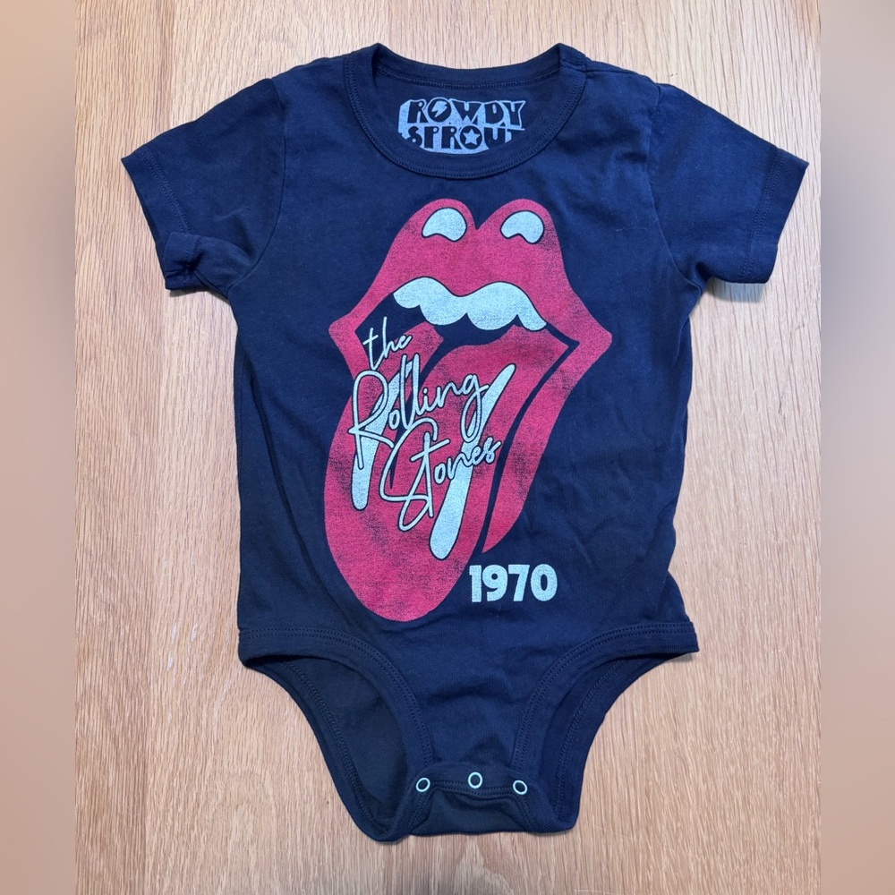 EUC Rowdy Sprout Rolling Stones 1970 Onesie